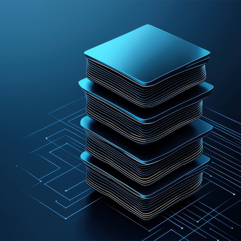 a stack of 4 high tech components representing a systematic approach to talent strategy based on identity.